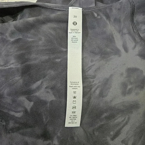 Lululemon Align Long Sleeve Cropped Shirt Tie Dyed Black Gray - Picture 8 of 10